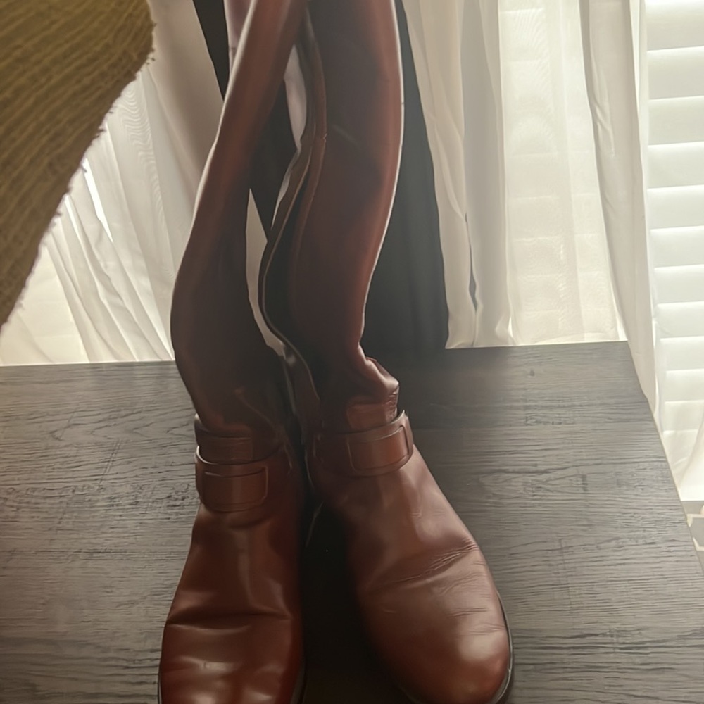 Medium, dark caramel colored Tory Burch riding boots - Picture 4 of 5